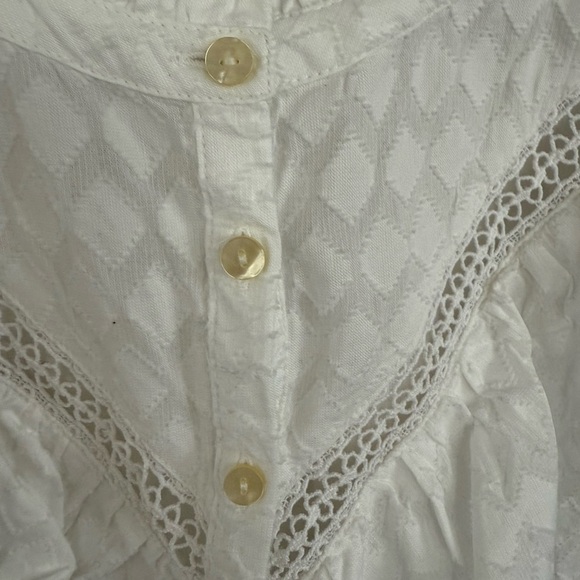 LOFT Ivory Textured Ruffle Blouse - Picture 4 of 7